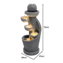 MonsterShop Outdoor Water Feature Garden Fountain Led Plug-In Pump Spiral Springs - thumbnail 5
