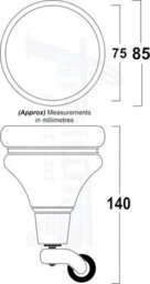 L&F 4 Mahogany Furniture Legs Wood Replacement Feet With Brass Castors 140mm High Chair Sofa M8 - thumbnail 4