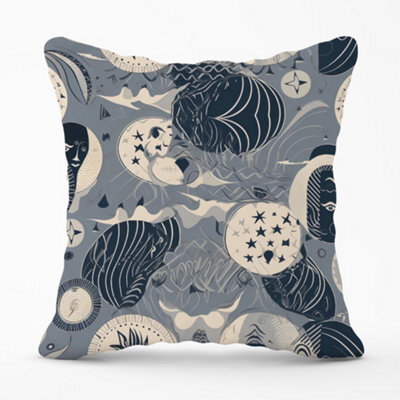 Warren Reed Designer Abstract Moon And Stars Cushions 45Cm X 45Cm - image 1
