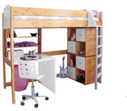 Noah High Sleeper Antique/white Cube And Desk - thumbnail 4