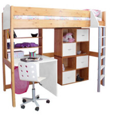 Noah High Sleeper Antique/white Cube And Desk - thumbnail 3