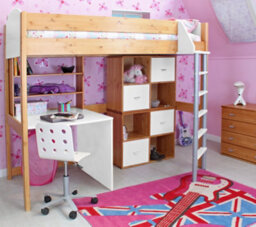 Noah High Sleeper Antique/white Cube And Desk - thumbnail 2