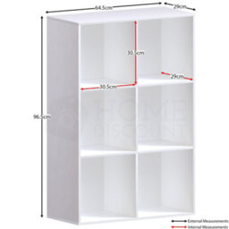 Lassic Vida Designs Durham White 2X3 Cube Storage Unit Bookcase Storage Organiser - thumbnail 2