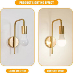 2X Retro Led Wall Lamp Metal Wall Light Indoor Gold Sconce Bedroom E27 - thumbnail 3
