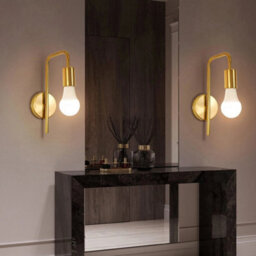 2X Retro Led Wall Lamp Metal Wall Light Indoor Gold Sconce Bedroom E27 - thumbnail 5