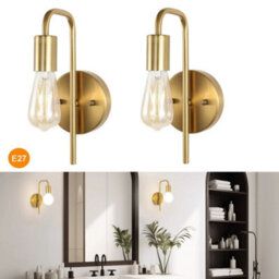 2X Retro Led Wall Lamp Metal Wall Light Indoor Gold Sconce Bedroom E27 - thumbnail 7