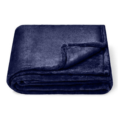 Moonlight Bedding Fleece Blanket Soft Throw Lightweight All Season Sofa, Bed & Travel Blanket King (Navy, 200X240Cm) - image 1
