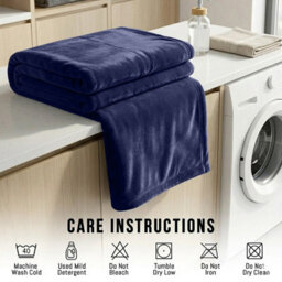 Moonlight Bedding Fleece Blanket Soft Throw Lightweight All Season Sofa, Bed & Travel Blanket King (Navy, 200X240Cm) - thumbnail 5