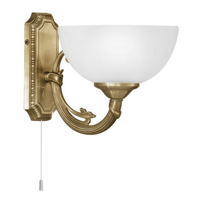 Elegant Bronzed Wall Light With Satin Glass Shade - E14 Bulb - image 1