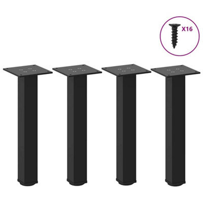 Berkfield Coffee Table Legs 4 Pcs Black 30-32 Cm Steel - image 1