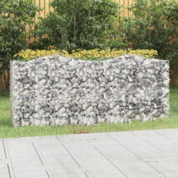 Berkfield Arched Gabion Raised Bed 200X50X100 Cm Galvanised Iron - thumbnail 1