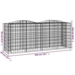 Berkfield Arched Gabion Raised Bed 200X50X100 Cm Galvanised Iron - thumbnail 5