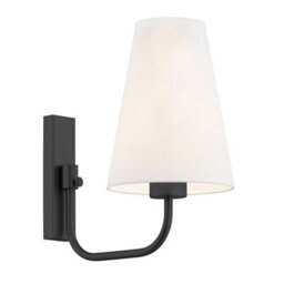 Luminosa Lighting Luminosa Safiano Wall Lamp With Shade White, Black - thumbnail 1