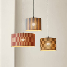 Valuelights Lori Blue Stripe Bamboo Drum Ceiling Lamp Shade (D)30Cm - thumbnail 7