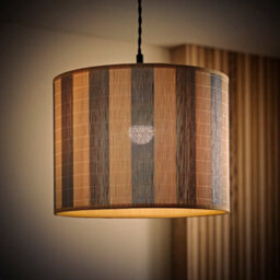 Valuelights Lori Blue Stripe Bamboo Drum Ceiling Lamp Shade (D)30Cm - thumbnail 2