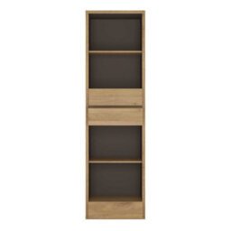 Wyld Haus Athens Natural Oak-Effect Tall Narrow 3-Drawer Bookcase - thumbnail 5