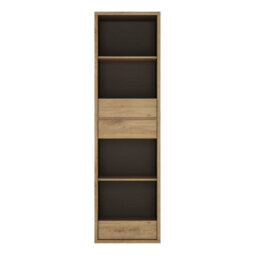 Wyld Haus Athens Natural Oak-Effect Tall Narrow 3-Drawer Bookcase - thumbnail 4