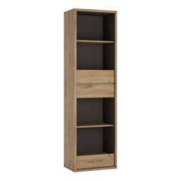 Wyld Haus Athens Natural Oak-Effect Tall Narrow 3-Drawer Bookcase - thumbnail 3