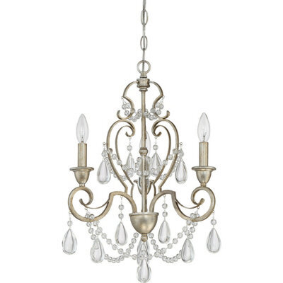 Elegant Vintage Gold 3 Bulb Chandelier Pendant Light With Led E14 60W Bulbs - image 1