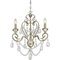 Elegant Vintage Gold 3 Bulb Chandelier Pendant Light With Led E14 60W Bulbs - thumbnail 2