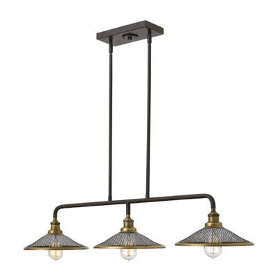 Luminosa Lighting Elstead Rigby 3 Light Ceiling Island Chandelier Pendant Bar Light Bronze, E27