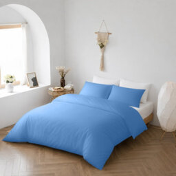 Bedlooms Light Blue Cotton Duvet Cover Set, Breathable & Anti-Allergic Bedding Pack, Double 200X200Cm - thumbnail 7