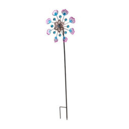 Garden Sanctuary Metal Outdoor Kinetic Windmill Weathervane Spinner For Yard, Garden, Or Patio Decor - thumbnail 1