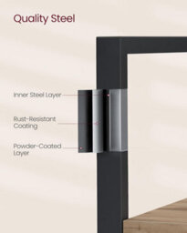 Songmics Bookcase, Bookshelf With 14 Shelves, Storage Rack, Sturdy Frame, Shelf Unit, Industrial, Camel Brown And Ink Black - thumbnail 3