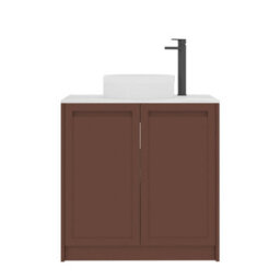 Royal Bathrooms Royal Bathroom Elmore 800mm Terracotta Clay Freestanding Countertop Bathroom Vanity Unit 2 Door With Round Basin - thumbnail 7