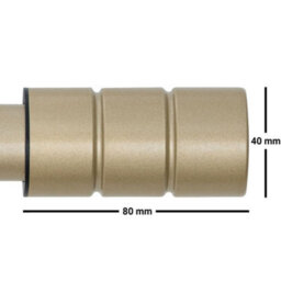 A.unique Home Plain Barrel Metal Extendable Curtain Pole With Rings And Fittings (25/28mm) - Matte Gold, 120Cm - 220Cm Approx - thumbnail 3