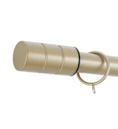 A.unique Home Plain Barrel Metal Extendable Curtain Pole With Rings And Fittings (25/28mm) - Matte Gold, 120Cm - 220Cm Approx - thumbnail 2