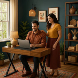 Centurion Supports Adonis Walnut And Matte Black Legs Ergonomic Luxury Home Office Desk - thumbnail 8