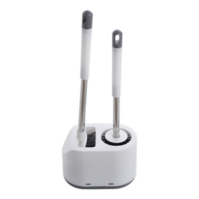 Darphe Off-White Toilet Bowl Silicone And Nylon Brushes Combo Set With Holder - image 1
