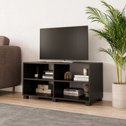 Urbn-Living Urbnliving Height 47Cm Wooden Black Tv Stand Living Room Media Cabinet Modern Furniture - thumbnail 2