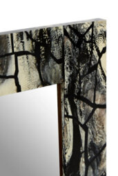Orsina Aliso Wall Mirror, Grey, Black, Glass, Synthethic, Wood - thumbnail 4