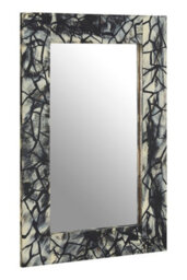 Orsina Aliso Wall Mirror, Grey, Black, Glass, Synthethic, Wood - thumbnail 2