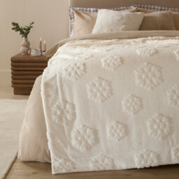 Furn. Snowflakes Fur Tufted Feather Filled Cushion, White - thumbnail 5