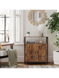 Songmics Storage Cabinet, Multipurpose Cabinet, Sideboard, Adjustable Shelves, Slat Door, Steel Frame,