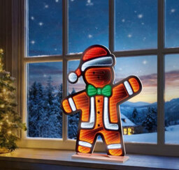 Premier Decorations Limited Gingerbread Christmas Infinity Mirror Light Decoration Premier Led Light 60Cm - thumbnail 2