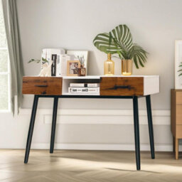 Pirlo Plush 2 Drawer Console Accent Table Hallway Living Room Furniture - thumbnail 7