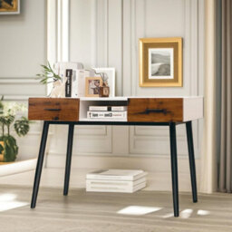 Pirlo Plush 2 Drawer Console Accent Table Hallway Living Room Furniture - thumbnail 1