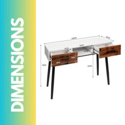 Pirlo Plush 2 Drawer Console Accent Table Hallway Living Room Furniture - thumbnail 8
