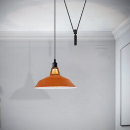 Modern Orange Pendant Light Long Metal Shade With 2M Cord For Kitchen Islands - thumbnail 2