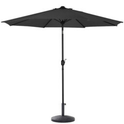 Living And Home 3M Large Rotating Garden Parasol Outdoor Beach Umbrella Patio Sun Shade Crank Tilt With Round Base, Black - thumbnail 3