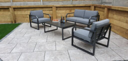 Signature Weave Alarna Aluminium 4 Seater Sofa Set & Chair Coffee Table Grey - thumbnail 2