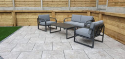Signature Weave Alarna Aluminium 4 Seater Sofa Set & Chair Coffee Table Grey - thumbnail 4