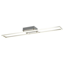Happy Homewares Brushed Nickel Led Ceiling Strip Light Fitting - Ideal For Kitchens