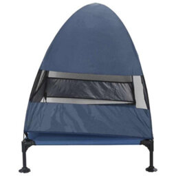 Walplus Navy Blue Raised Dog Bed With Removable Roof 127X81X108Cm Fabric And Steel - thumbnail 5
