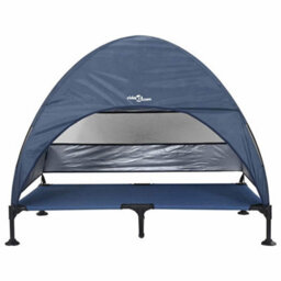 Walplus Navy Blue Raised Dog Bed With Removable Roof 127X81X108Cm Fabric And Steel - thumbnail 4