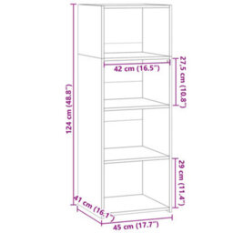 Berkfield Highboard Grey Sonoma 45X41X124 Cm Engineered Wood - thumbnail 9